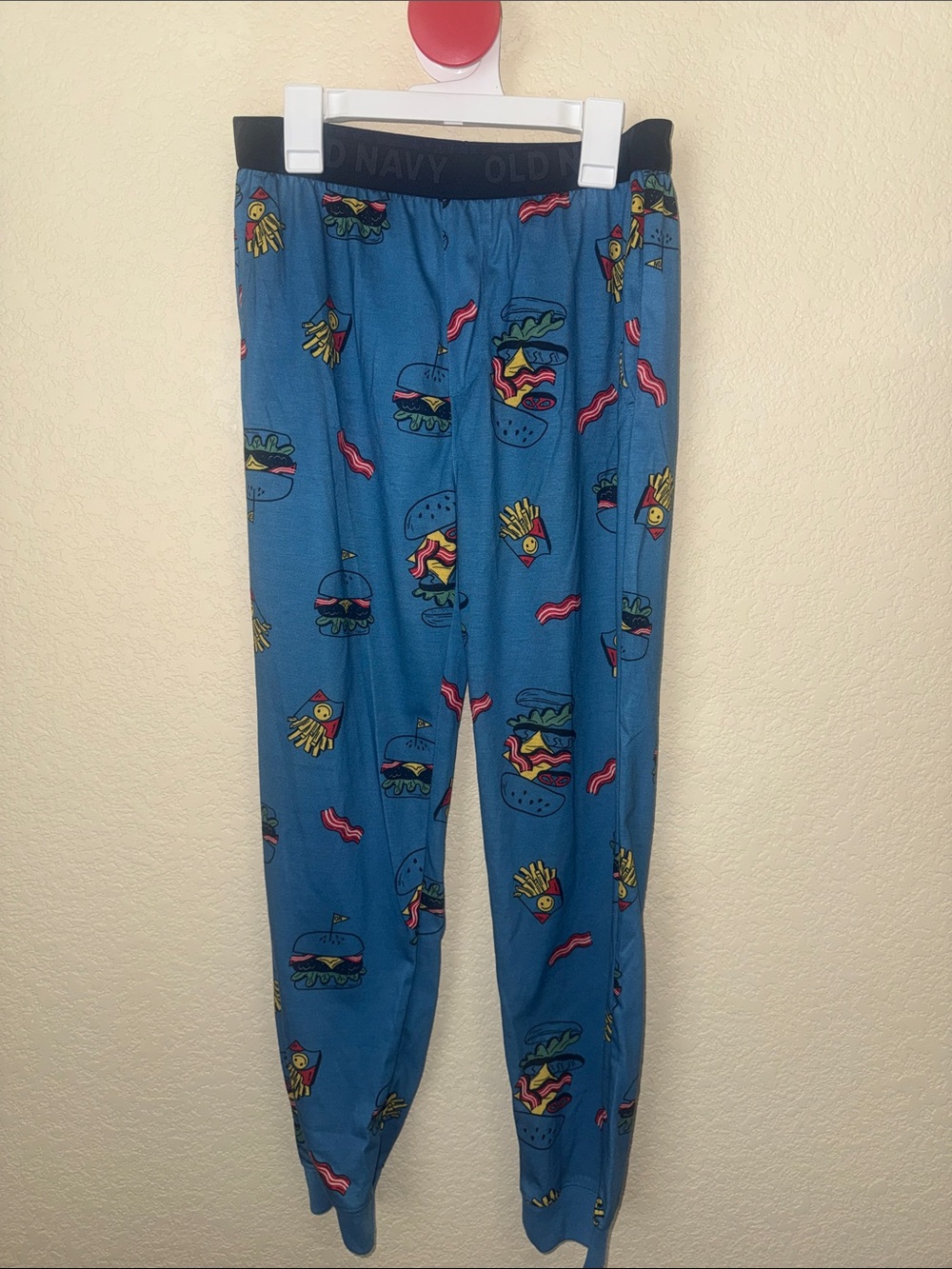 Old Navy Boys XL 14-16 Blue Burger Bacon Fries Pajama Lounge Pants